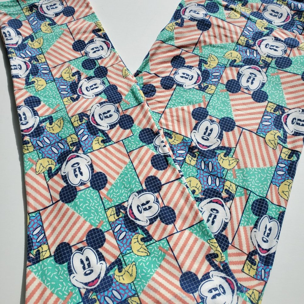 New Disney x LuLaRoe Leggings TC Tall & Curvy 90's Mickey Mouse Print